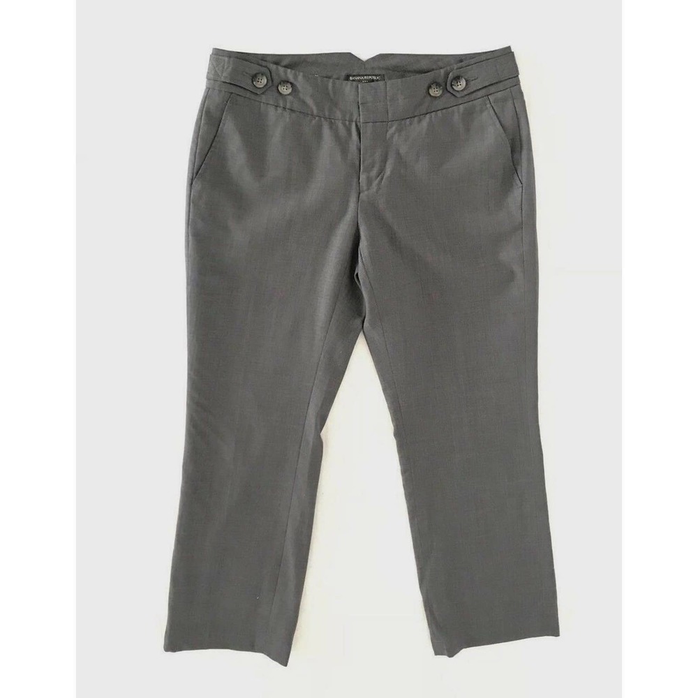 Banana Republic | Pants Womens Size 6 Cropped Wool Trousers Gray Stretch lined